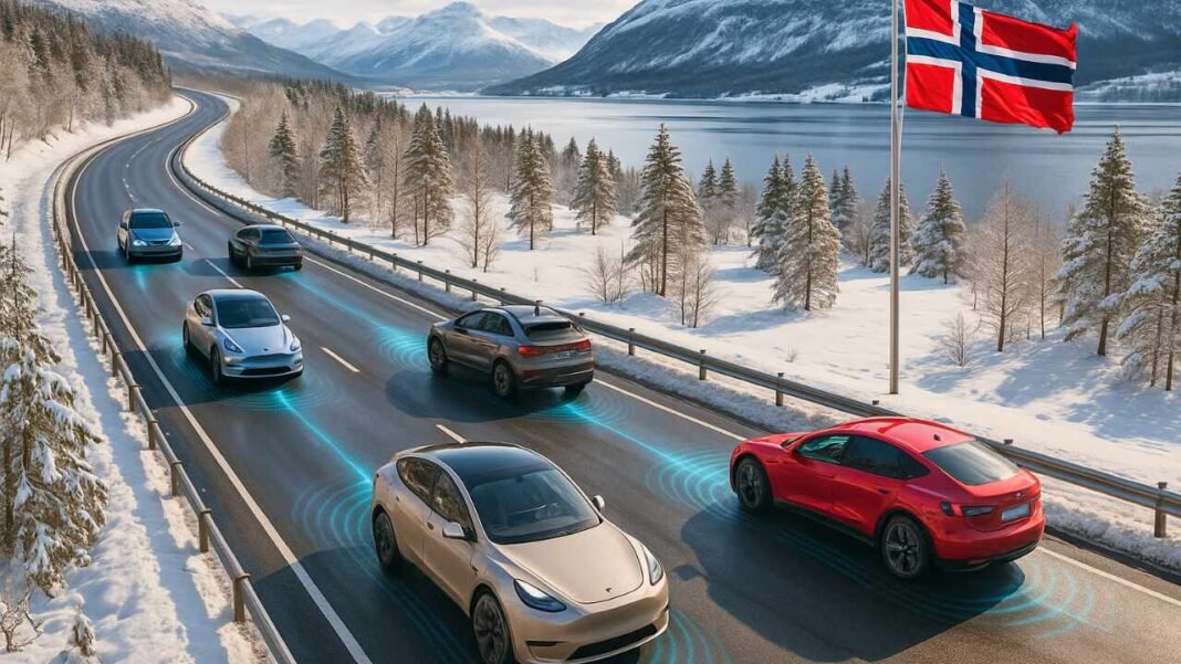 Noruega prueba la primera carretera que carga autos eléctricos mientras se conducen