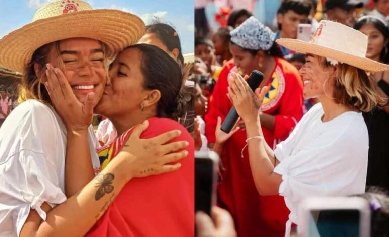 Karol G llegó a La Guajira junto a su fundación Con Cora
