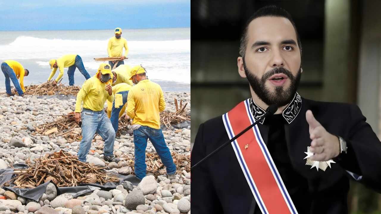 El gobierno de Bukele envía a reclusos a limpiar playas en El Salvador