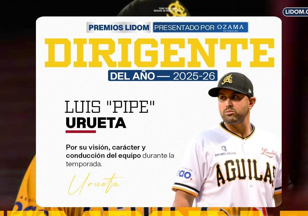 Luis “Pipe” Urueta es elegido Manager del Año en la LIDOM