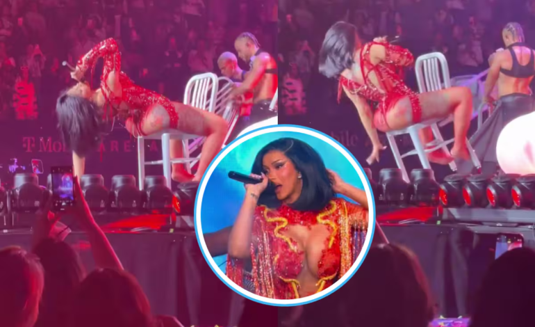 Cardi B sufre caída en concierto y culpa al Gobierno de EE.UU.