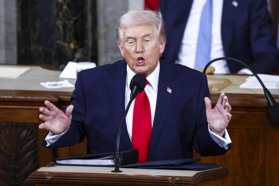 El presidente de Estados Unidos, Donald Trump, pronuncia su discurso sobre el Estado de la Unión ante una sesión conjunta del Congreso, en Washington, DC, EE. UU., el 24 de febrero de 2026.