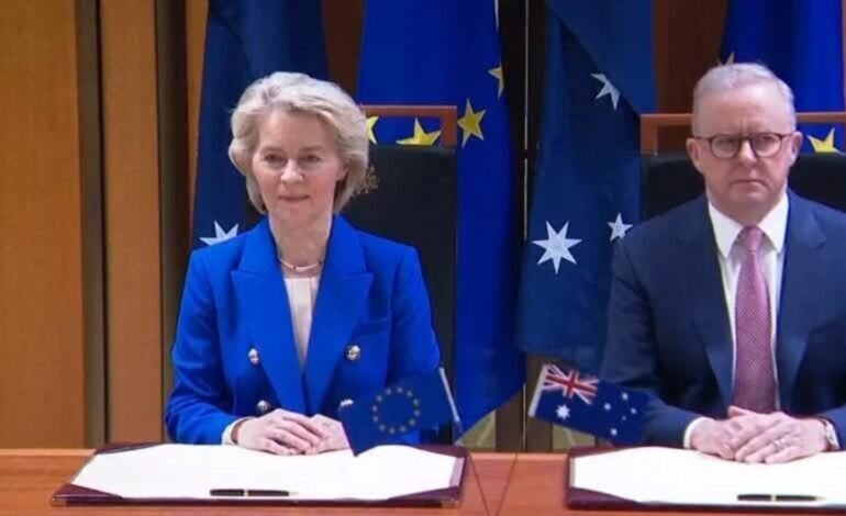 Australia y la Unión Europea firman histórico acuerdo comercial
