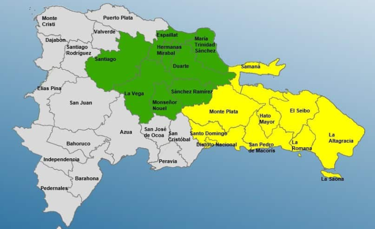 COE pone ocho provincias y DN en alerta amarilla por lluvias