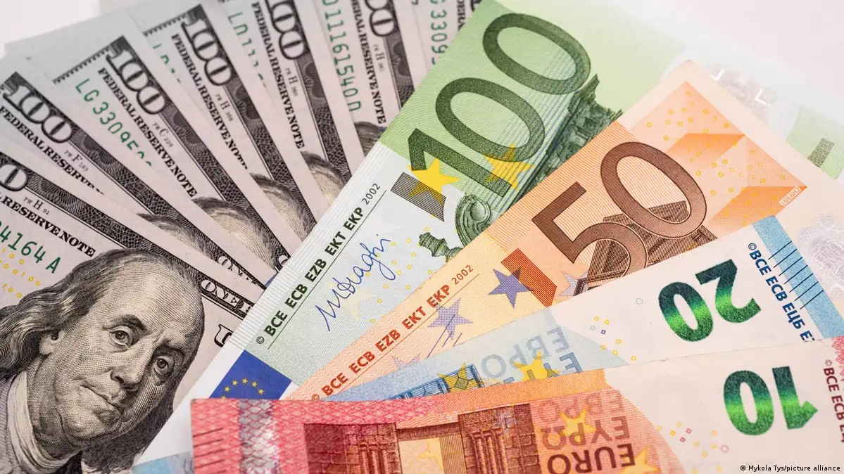 Dólar bajó $1.07 y euro $1.30; eran vendidos a $61.35 y $73.12