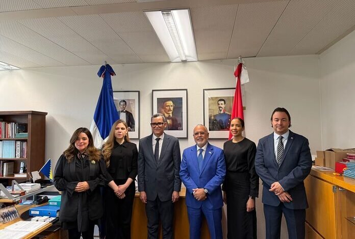 Embajador Pablo Valentín recibe visita de cortesía del ministro de Trabajo Eddy Olivares y fortalece agenda bilateral en materia laboral en Suiza