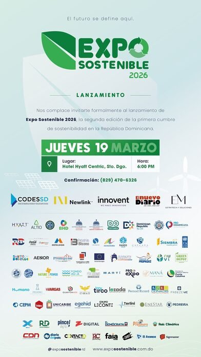 Expo Sostenible 2026 será presentada el 19 de marzo en Santo Domingo