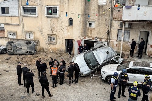 In Pictures: Iranian missile hits Arab city in central Israel