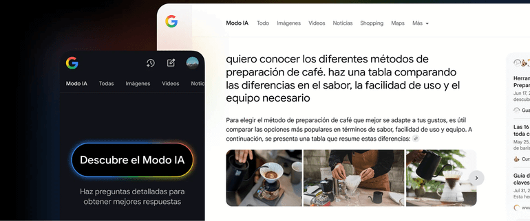 Malas noticias para los medios: el modo IA de Google remite cada vez más al propio Google
