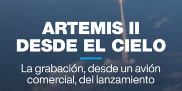 Pasajeros de avión comercial captaron el lanzamiento de Artemis II desde el aire